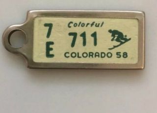 Boulder County 1958 Colorado Skier Dav Disabled Amer.  Veteran Mini License Plate