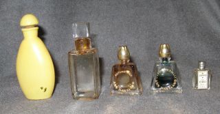 5 Vintage Miniature Perfume Bottles 2 Ann Haviland 1 De Ciro 2 Unmarked