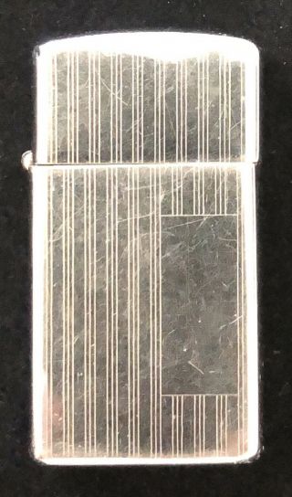 Rare Vintage 1966 Zippo Pinstripe Slim Lighter Not Engraved