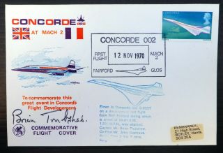 Gb 1970 Concorde 002 Brian Trubshaw Signed Flown Cover Bm167