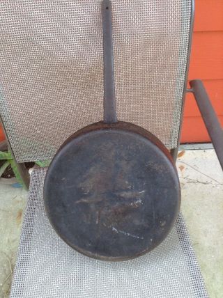Vintage Antique Massive Cast Iron Pan Pot Skillet Heavy Duty 4 Inches Deep 4