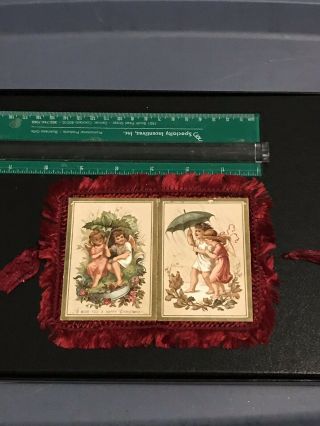 Victorian Christmas Card Fringed - Double Sided Folding