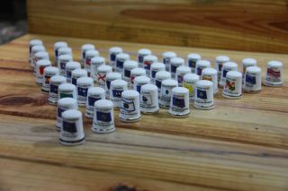 50 States Porcelain Thimble Set Made By Finact Collectibles