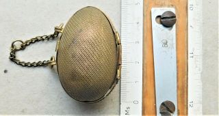 c1890 Chatelaine Thimble Holder Case Brass Victorian Vintage Antique 8