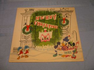 Rare 1952 Walt Disney & Staff Christmas Greetings Calendar Card.  7x8