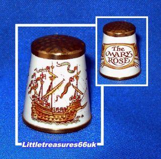 Unsigned Crummles Enamel The Mary Rose Thimble.