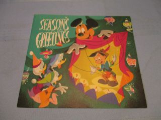 Rare 1954 Walt Disney & Staff Christmas Greetings Calendar Card.  7x8