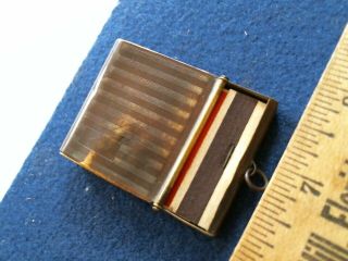 1920s Antique Solid Brass Match Safe Unmarked Antique Vintage Old Holder