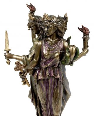 8 1/4 " Hecate Greek Mythology Goddess Of Magic & Witchcraft Statue Bronze Finish