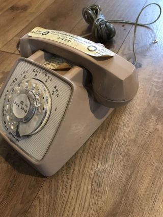 ROTARY dial phone vintage telephone RETRO GTE beige 1980 ' s COOL FACE 5