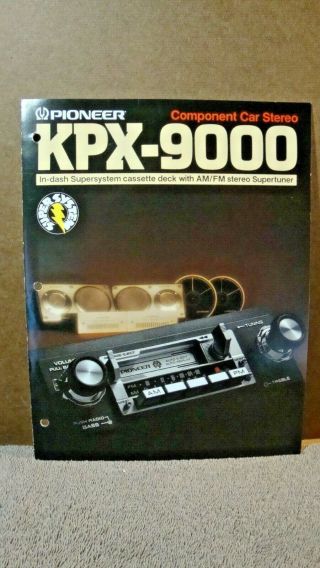 1978 Pioneer Kpx - 9000 Car Stereo Booklet With Specs