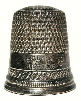Hard To Find Unknown Maker Sterling Silver Thimble - So Easy - C.  1890s - 1900s