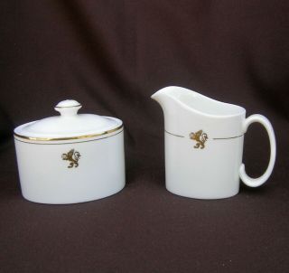 Ocean Liner China - Cunard Cream Pitcher & Sugar Bowl From Qe2 By Royal Doulton
