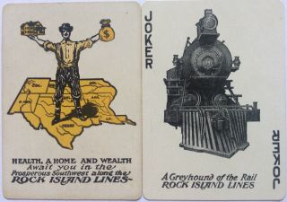 Rock Island Wide - Logo Playing Cards Circa 1915