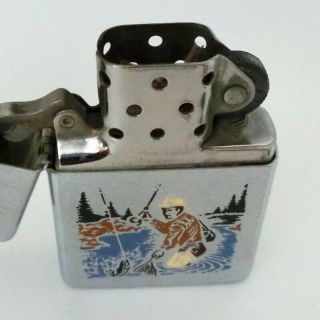 Vintage 1977 Zippo Lighter Sports Series Fly Fishing Fisherman & Trout