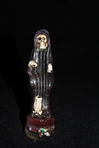 342 Statue Transparente Santa Muerte Purple 5.  2 " Holy Death Especial