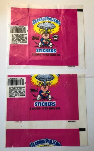 Vintage 1985 Topps Garbage Pail Kids Card Wrappers 1st Series (2) Qty Pink Wax