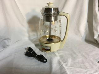 Vintage Proctor Silex Glass Percolator Coffee Pot/maker Atomic Mcm Starburst