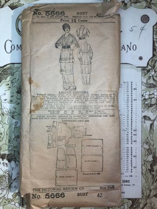 Pictorial Review 5666 - 1900s - Misses Dress Size 42 - Vintage Sewing Pattern