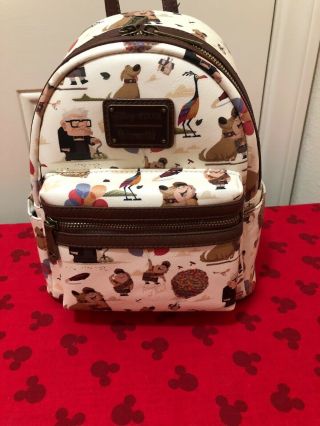 Disney Pixar Loungefly Up Mini Backpack Bag Nwt Carl Russell Dug Kevin Rare