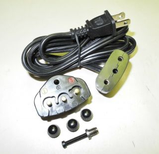 Vintage Singer Sewing Machine 3 Pin Terminal Body Plug Block Set Power Cord