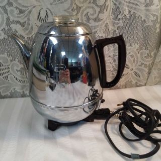 Vintage Ge Electric Percolator Coffee Maker Pot