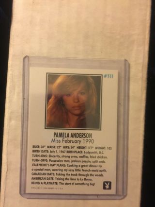 Pamela Anderson Rookie Playboy Card Exc. 2