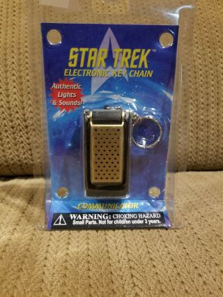 Very Cool Very Rare Vtg Star Trek Communicator Electronic Key Chain - Nib