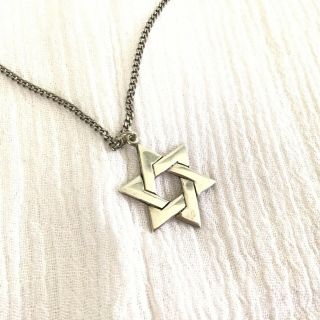 Vintage Sterling Silver Ppc Jewish Star Of David Pendant Necklace
