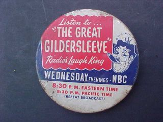 1940s Kraft Cheese Swanky Swig Jar Lid The Great Gildersleeve Vintage Radio