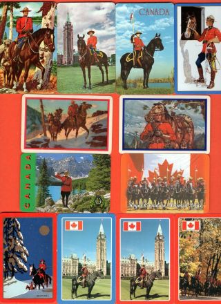 12 Single Swap Playing Cards Royal Canadian Mounties Police 1 Canada Vintage