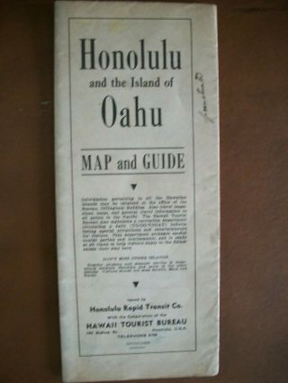 1934 Map & Guide Of Honolulu And Oahu