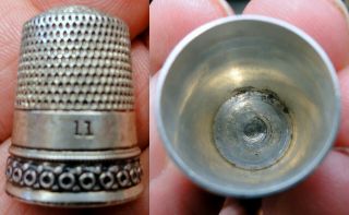 12 VINTAGE STERLING SILVER THIMBLES,  2 OTHERS 8