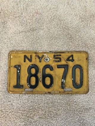 1954 York Motorcycle License Plate