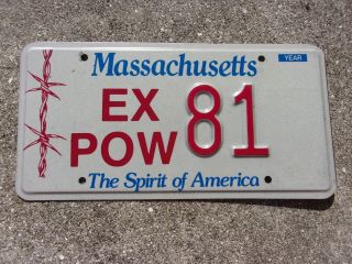 Massachusetts Ex Pow License Plate 81