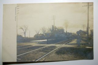 Real Photo Postcard Rppc: Railroad Station Depot,  Swarthmore Pa