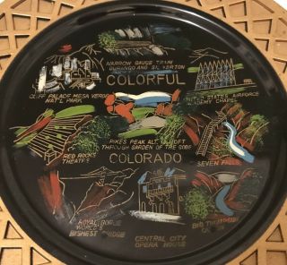 Vintage Colorful Colorado Plastic Souvenir Plate Mesa Verde Pikes Peak Japan 5