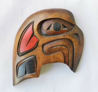 Verneen Barnes Sgnd Northwest Coast Haida Tlingit Cedar Wood Wall Plaque Carving