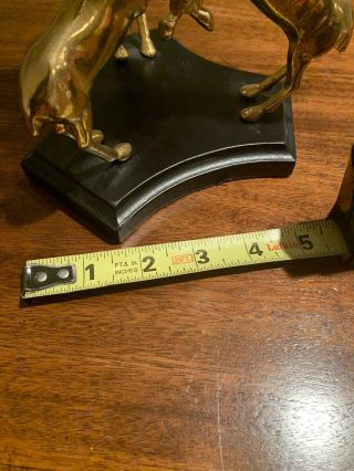 VINTAGE DECORATIVE CRAFTS INC.  BRASS REINDEER ON LACQUERED WOOD With Glass Ball 5