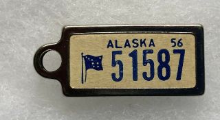 1956 ALASKA DAV KEYCHAIN LICENSE TAG - 3