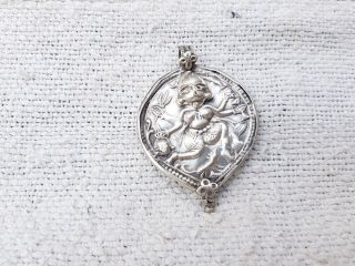 1940s Vintage Old Tribal Goddess Of Death Kali 10.  8 Grams Silver Amulet Pendant