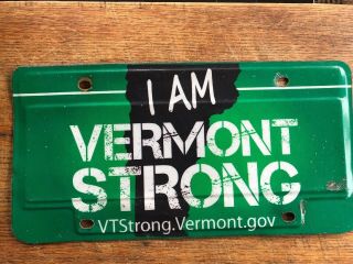 2012 Vermont “ I Am Vermont Strong” License Plate Tropical Storm Irene Rare