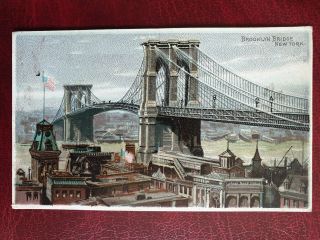 Duke 1890 N102 Cigarette Tobacco Card Bridges - Brooklyn Bridge York