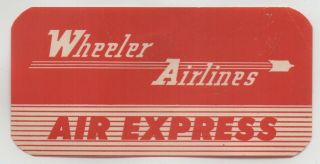 Vintage Baggae Label - Wheeler Airlines