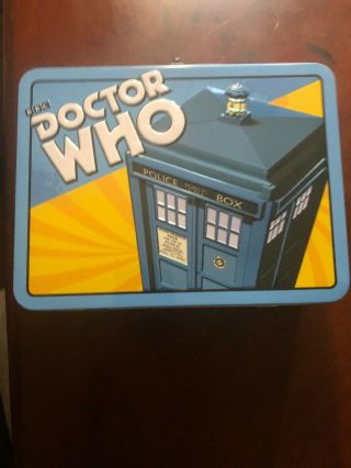 Doctor Who Tardis And Dalek Images Large Carry All Tin Tote Lunchbox,