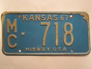 License Plate Car Tag 1967 Kansas Mc 718 [z280a]