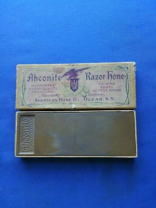Vintage Ahconite Double Sided Razor Hone,  Sharpening Stone