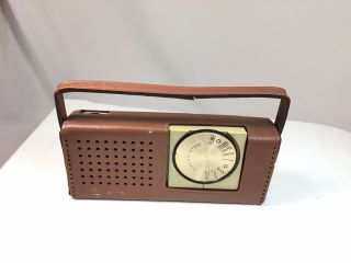 Vintage 1962 Westinghouse Transistor Radio With Leather Case Model H842p6