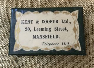 Kent & Cooper Ltd,  Mansfield Celluloid Match Box Holder Vesta Case Match Safe