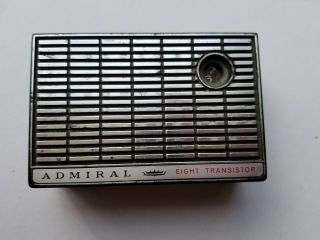 Rare Vintage 1965 Admiral Portable 8 Transistor Radio Yh371gp,  Great